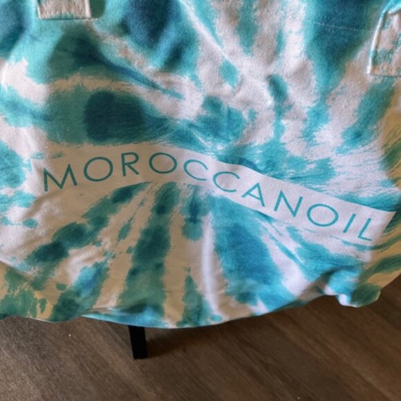 Moroccan Oil Tie Dye Extra Large Beach Canvas Tote Bag - Turquoise & White - New - Picture 5 of 5